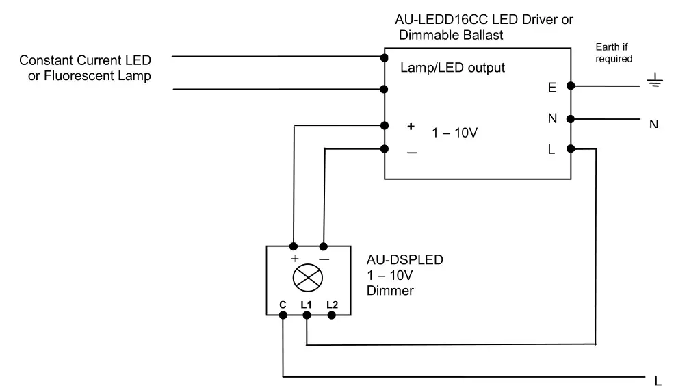 AURORA AU-DSPLED 1-10 Volt Dimmer Switch - Way Switching