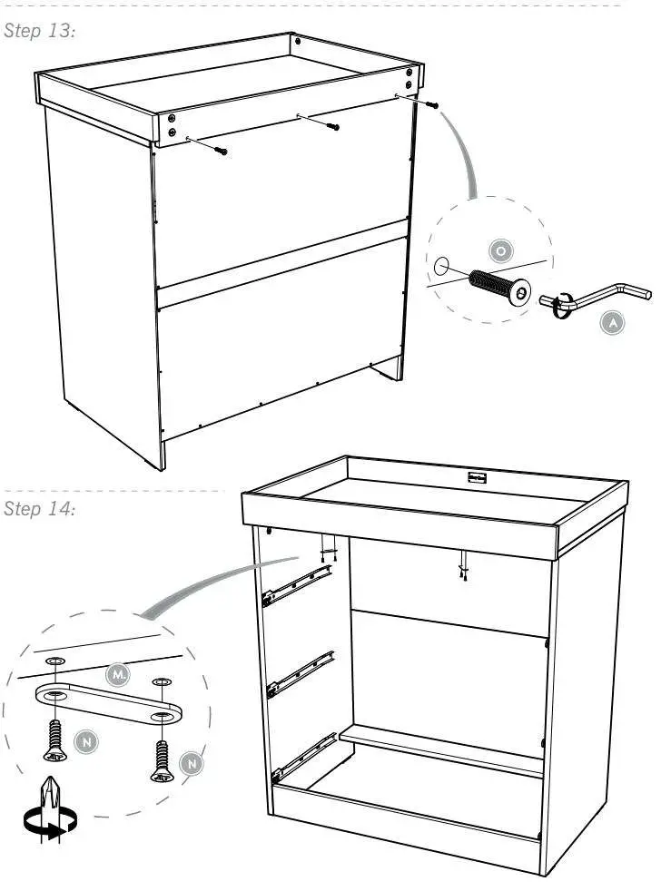 Silver Cross 1122920 Bromley Dresser Instruction Manual - How to Install 13,14
