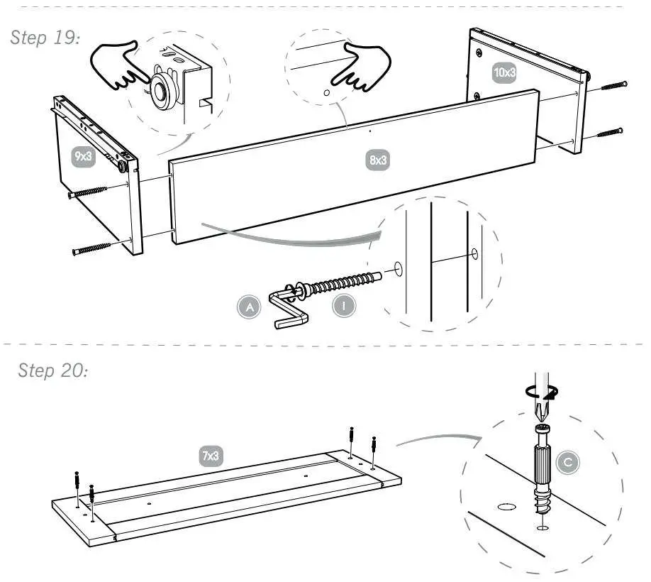 Silver Cross 1122920 Bromley Dresser Instruction Manual - How to Install 19,20