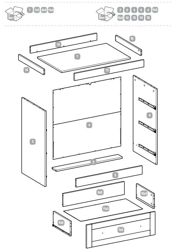 Silver Cross 1122920 Bromley Dresser Instruction Manual - What's in the box