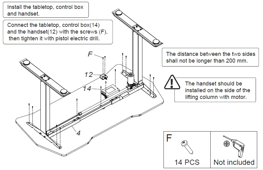WORK SPACE GD1400-F Height Adjustable Gaming Desk 12
