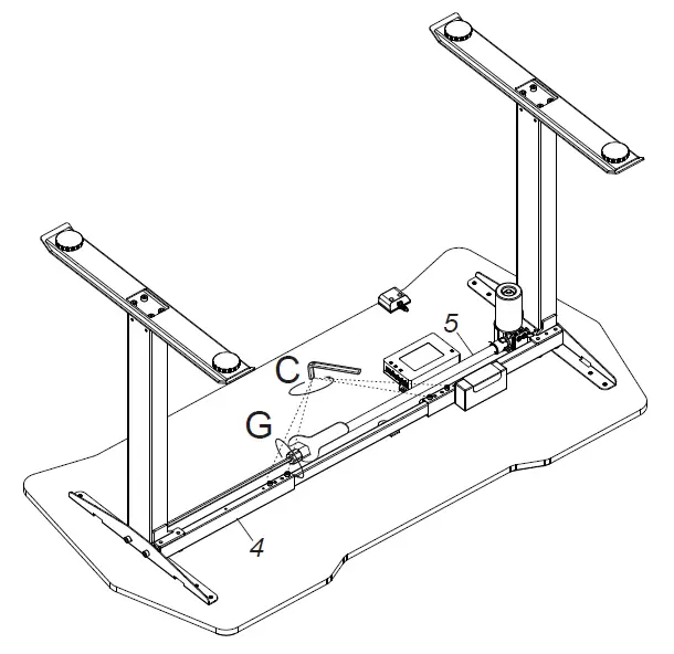 WORK SPACE GD1400-F Height Adjustable Gaming Desk 13