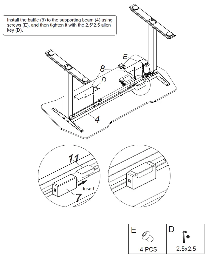 WORK SPACE GD1400-F Height Adjustable Gaming Desk 14