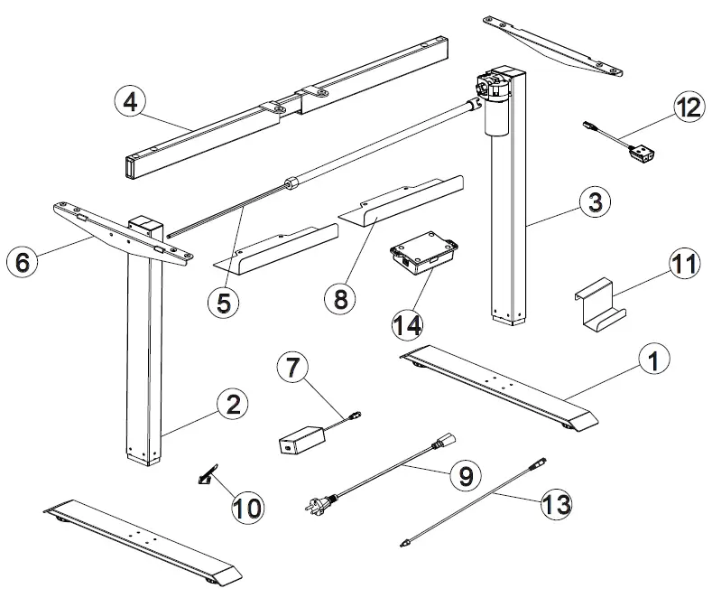 WORK SPACE GD1400-F Height Adjustable Gaming Desk 3
