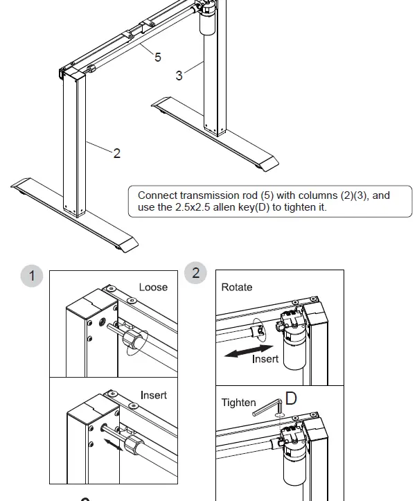 WORK SPACE GD1400-F Height Adjustable Gaming Desk 9