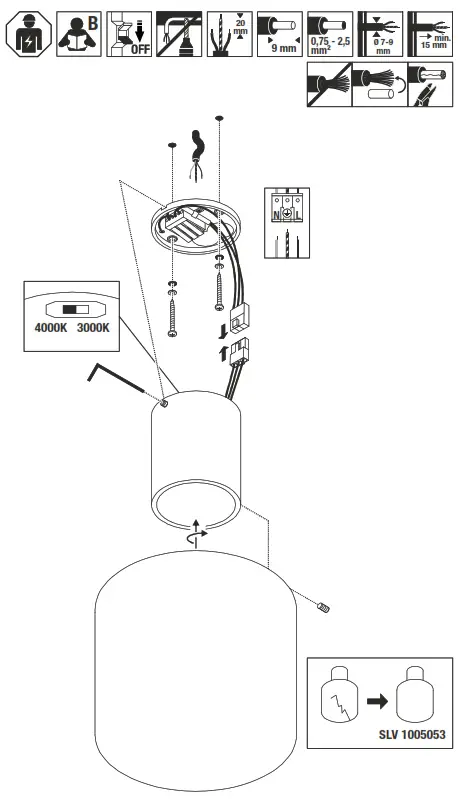 SLV 1004677 OVALISK Outdoor Ceiling Light - fig 1
