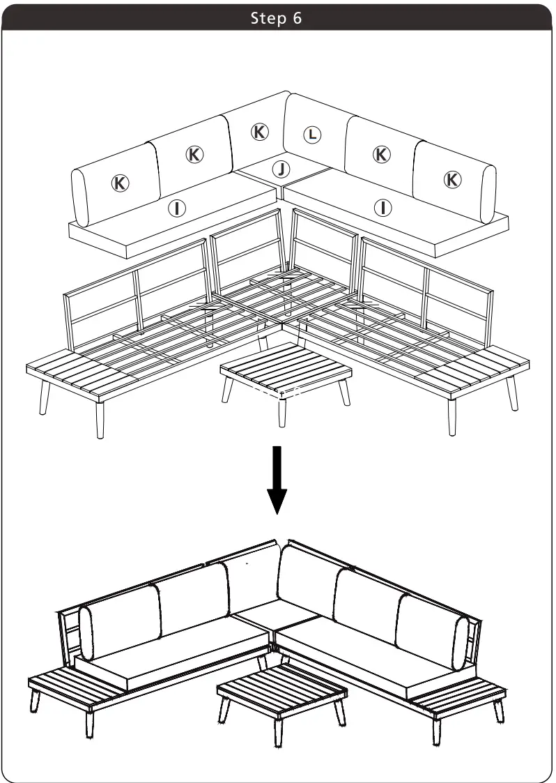 DUKAP ODKSTE GRE Stellar Aluminum 5 Piece Sectional - fig 5