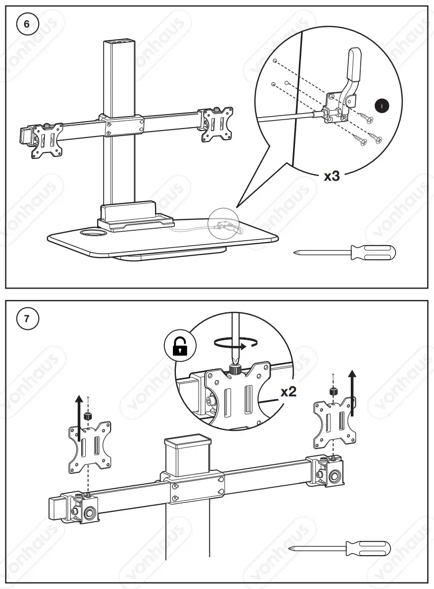 VonHaus 3000167 Multiple Monitor Sit Stand Workstation Converter - Figure 4