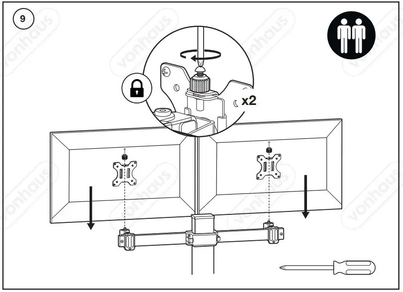 VonHaus 3000167 Multiple Monitor Sit Stand Workstation Converter - Figure 6