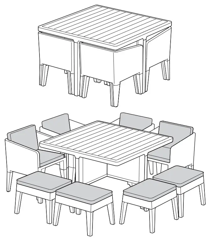 KeTeR 17204120 Columbia Dining 9 Pieces Set