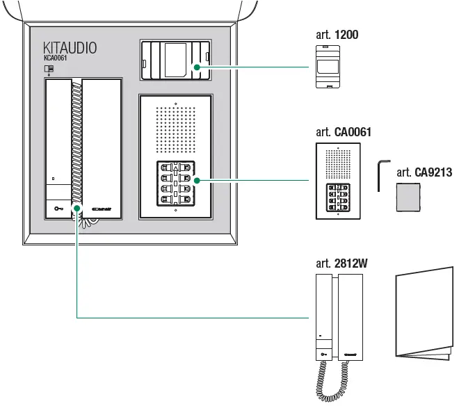 COMELIT KCA0061 2-Wire Analog Ciao-Mini Single-Family Audio Kit 01