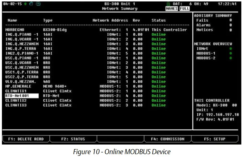 EMERSON E2 Setup with RTD Net Interface MODBUS Device for 527 0447 - Online MODBUS