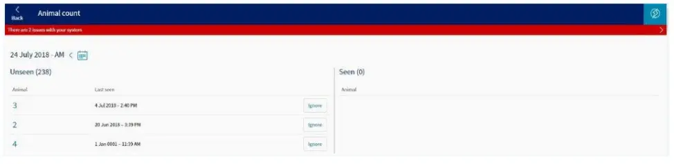 Allflex Protrack Draft - Animal count