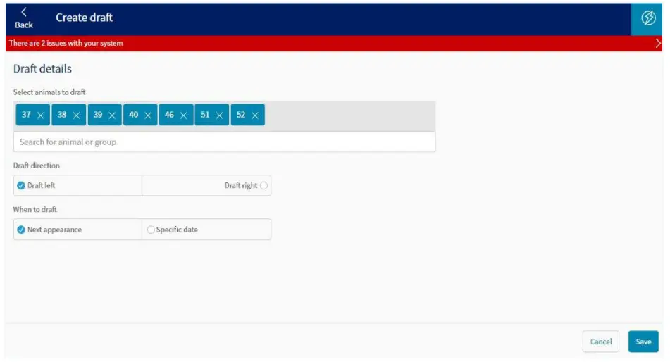 Allflex Protrack Draft - Create a draft