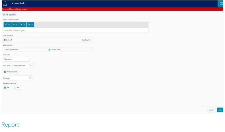 Allflex Protrack Draft - Draft on a specific date
