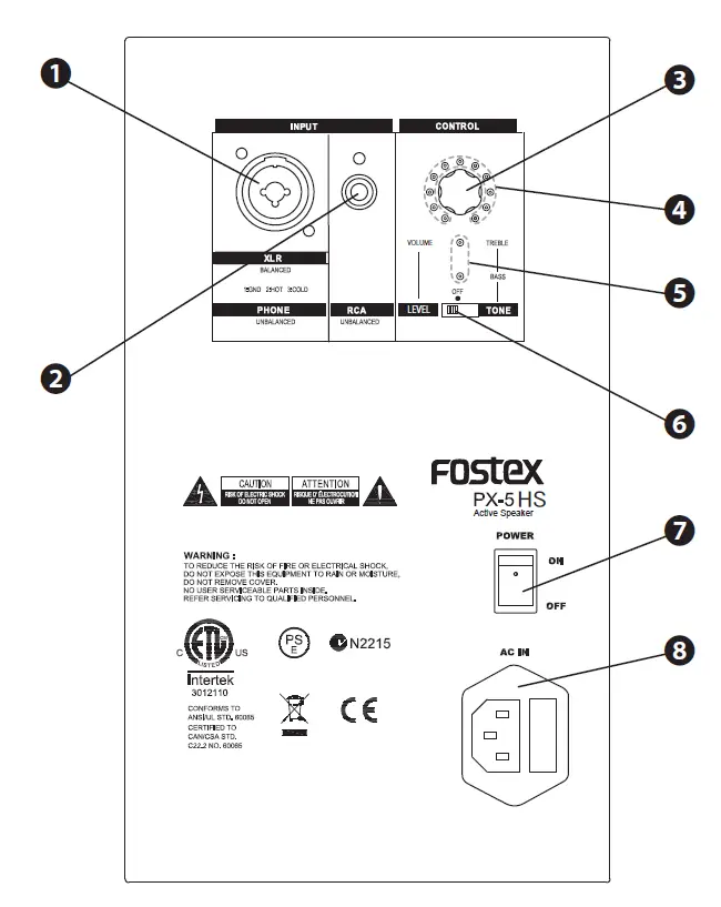 Fostex PX-5 5.2-2-way Professional Active Monitor Speaker-1