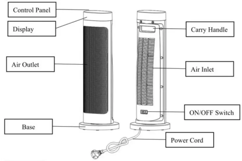 Paris Rhône 22” 1500W Fast Heating Electric Ceramic Heater (1)