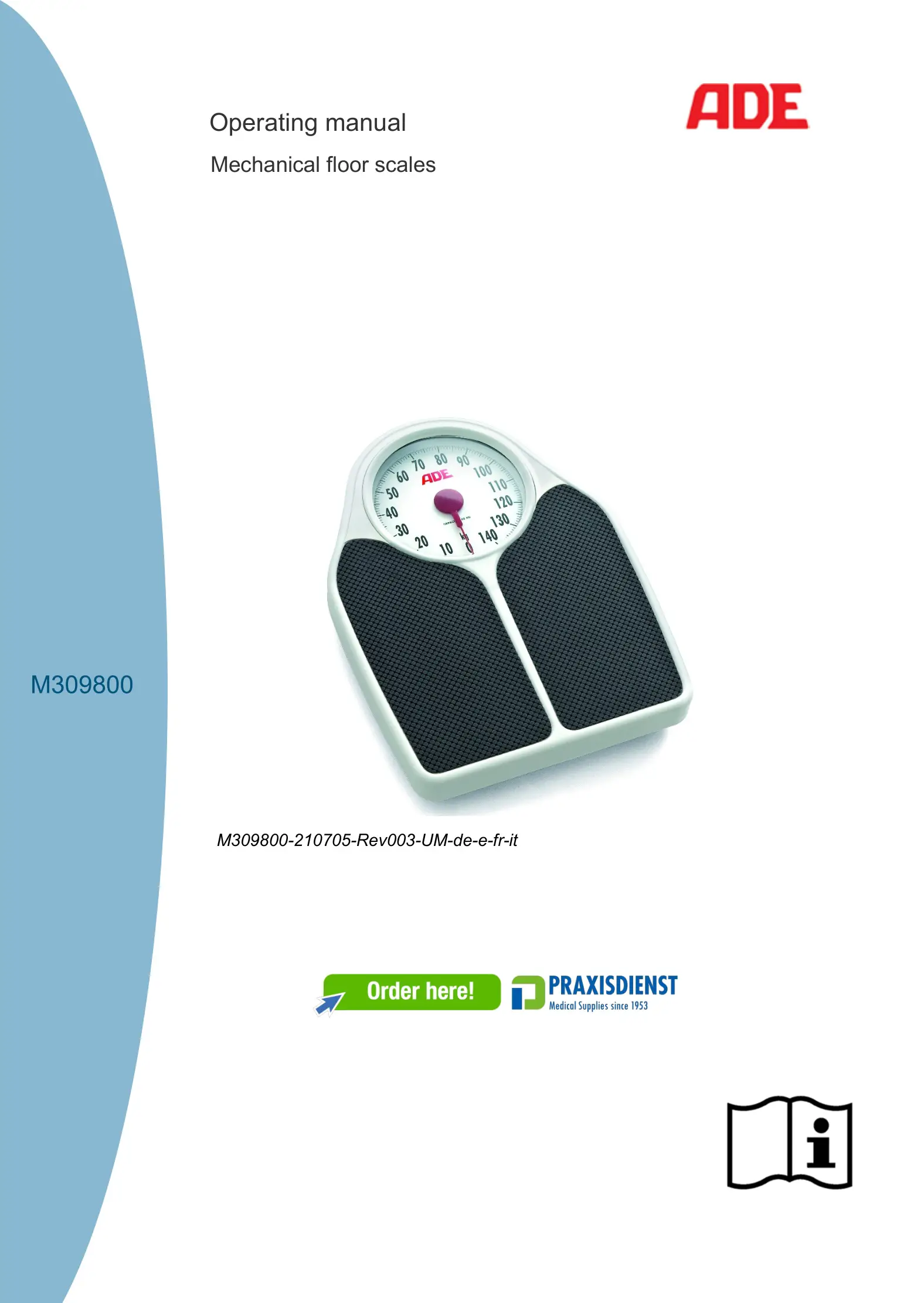 PRAXISDIENST ADE M309800 Mechanical Floor Scales Instruction Manual