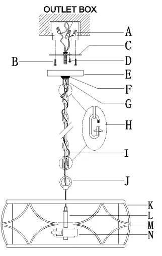 LNC-A03946-Vintage-Gold-Fabric-Drum-Chandelier-3