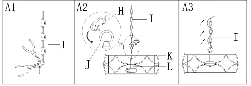 LNC-A03946-Vintage-Gold-Fabric-Drum-Chandelier-4
