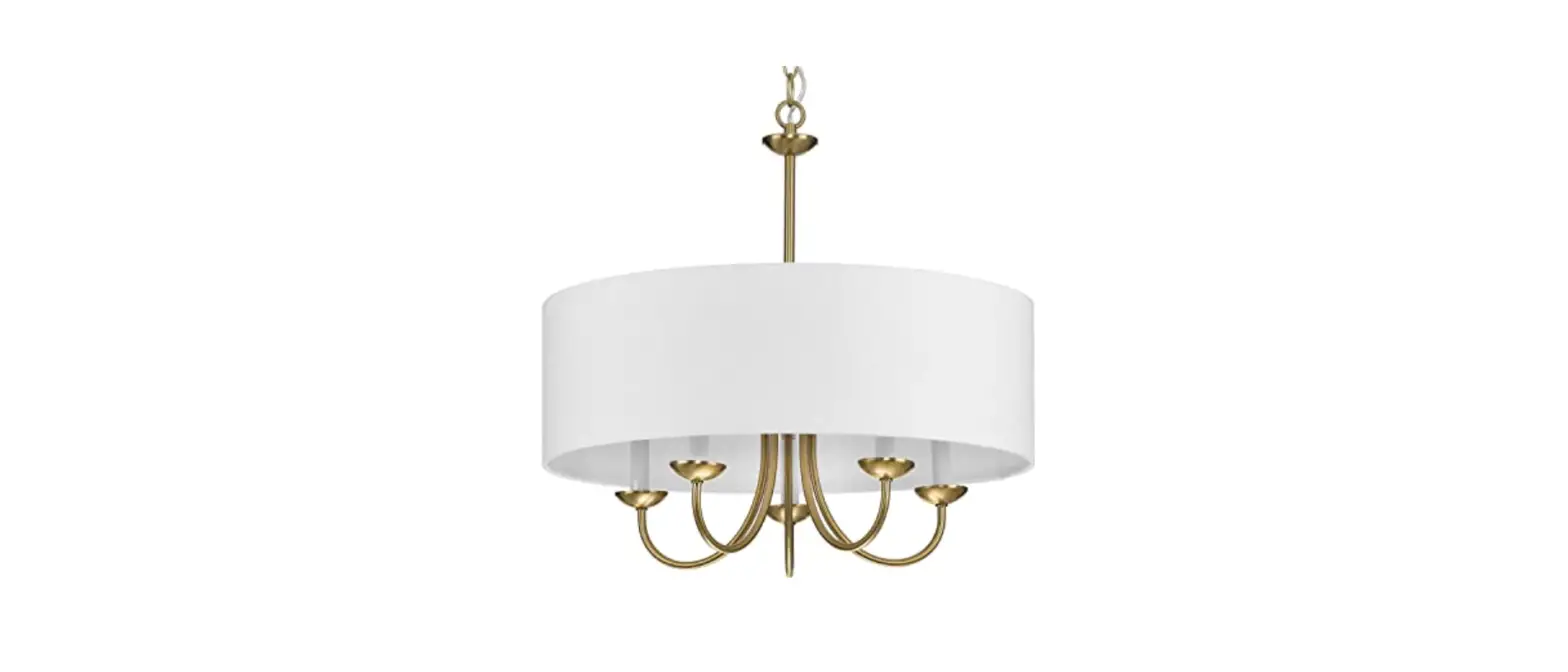 Lnc A03946 Vintage Gold Fabric Drum Chandelier Instruction Manual