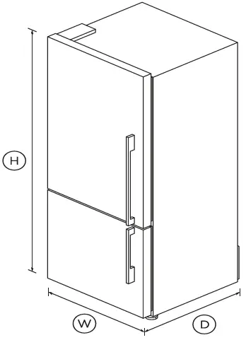 FISHER PAYKEL E442BLXFD5 68cm Freestanding Refrigerator Freezer 01