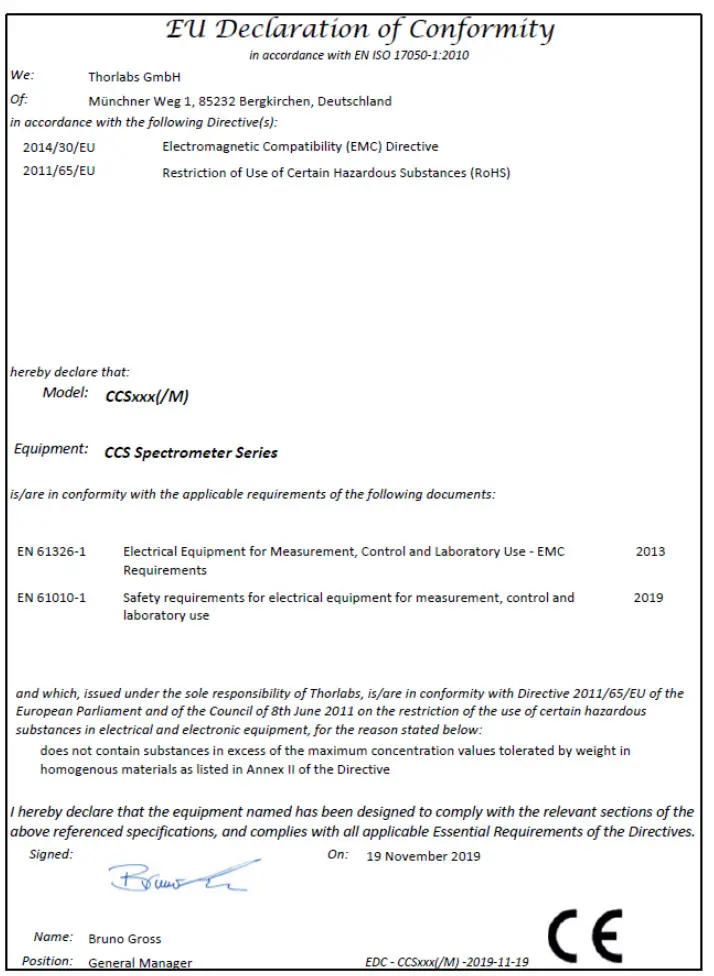 THORLABS CCS Series Spectrometer - Figure 6