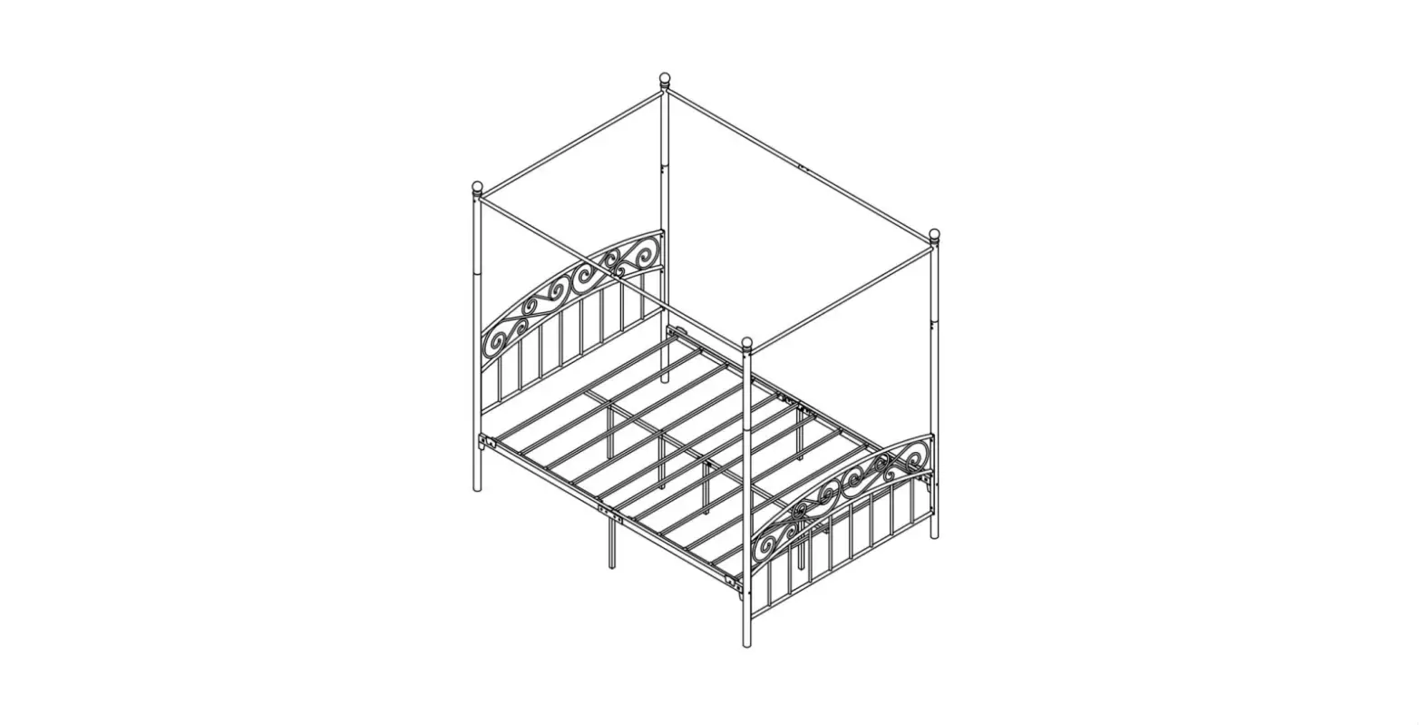 Jasmoder 715f Queen Size Metal Canopy Bed Frame Instruction Manual Jasmoder 715f Queen Size Metal Canopy Bed Frame Instruction Manual