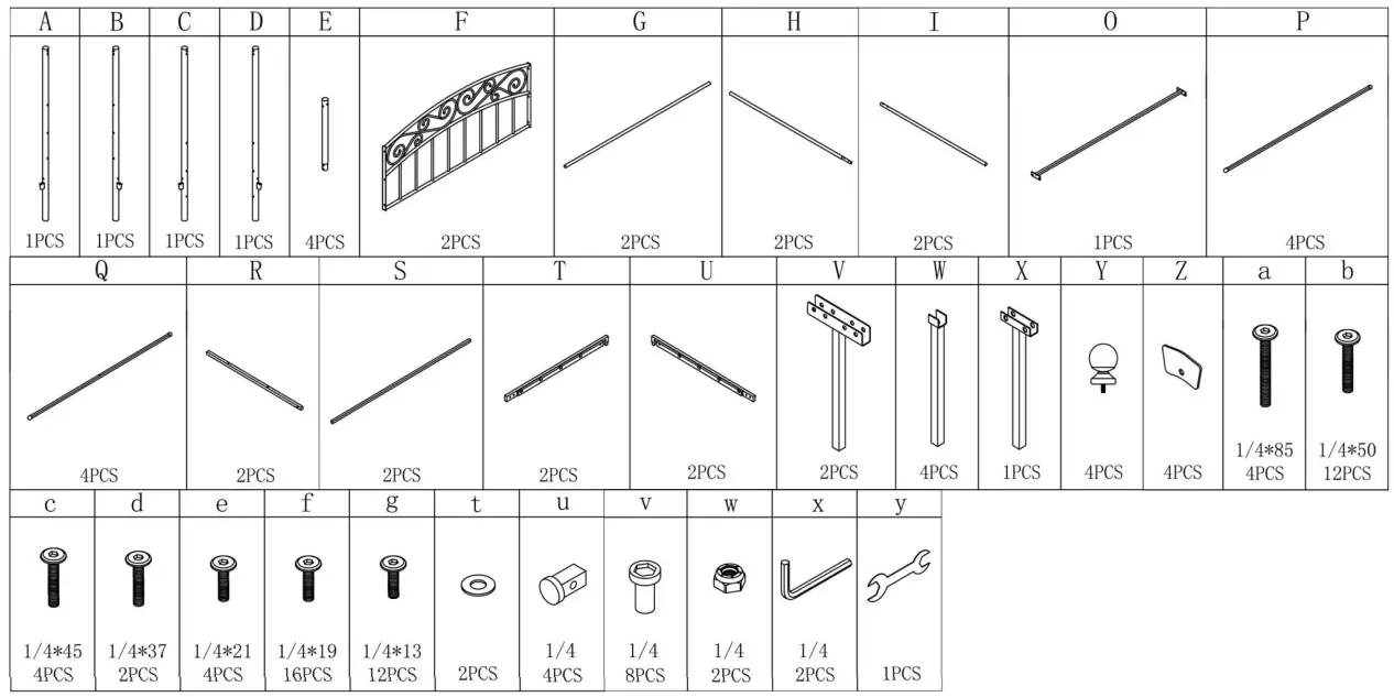 JASMODER-715F-Queen-Size-Metal-Canopy-Bed-Frame-fig-2