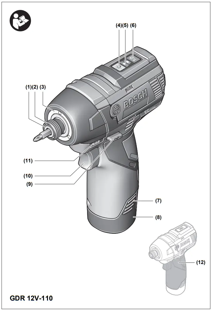 BOSCH GDR 12V-110 Cordless Impact Wrench - fig 1