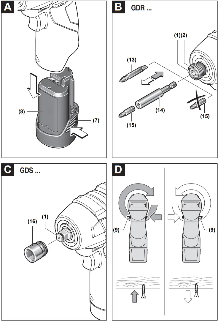 BOSCH GDR 12V-110 Cordless Impact Wrench - fig 2
