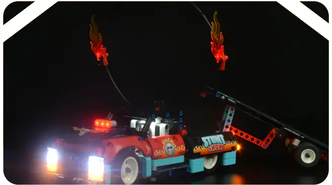 GAME OF BRICKS 42106 Light Kit for Stunt Show Truck and Bike