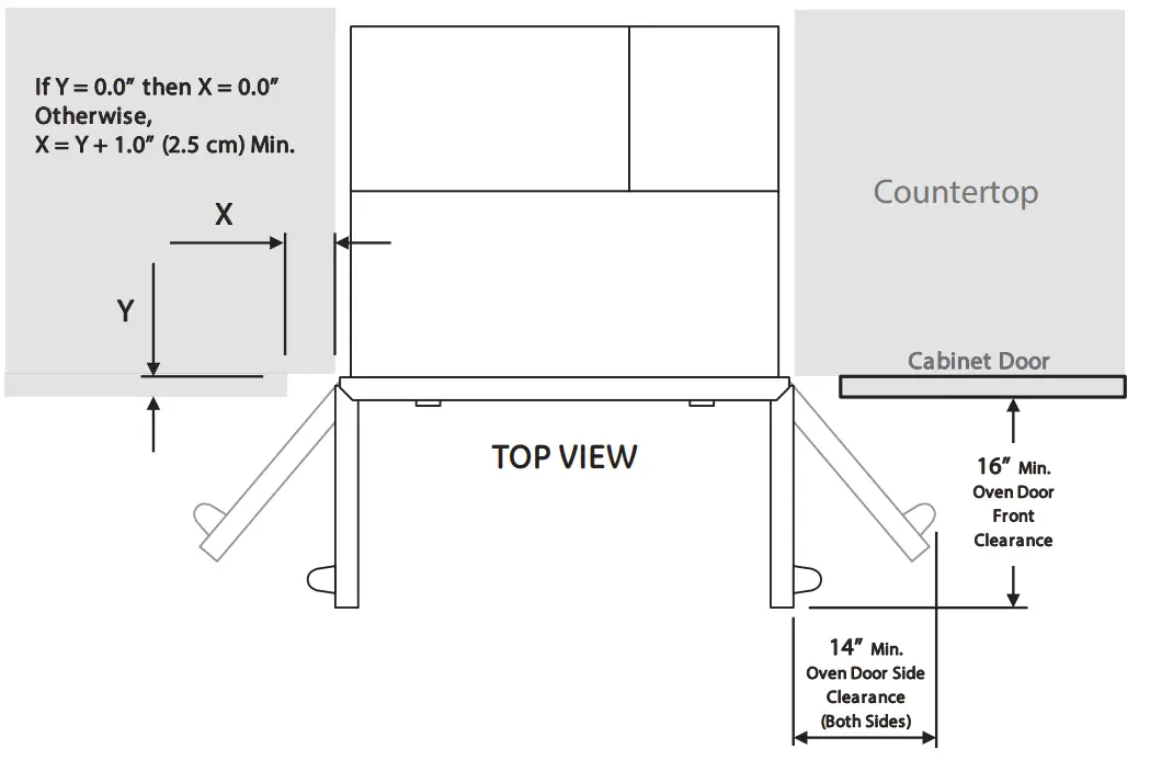 GE CTS90FP2NS1 Professional Series 30Inch Built In Convection French Door Single Wall Oven - DIMENSIONS 3
