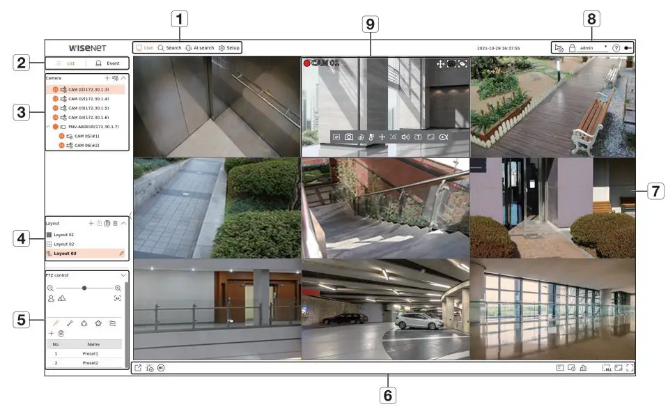 WISENET PRN-6400DB4 Network Video Recorder User Guide - Explore Screen Configuration