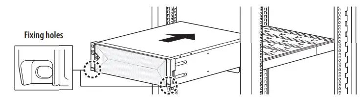 WISENET PRN-6400DB4 Network Video Recorder User Guide - Place the recorder on the shelf and push it until the left