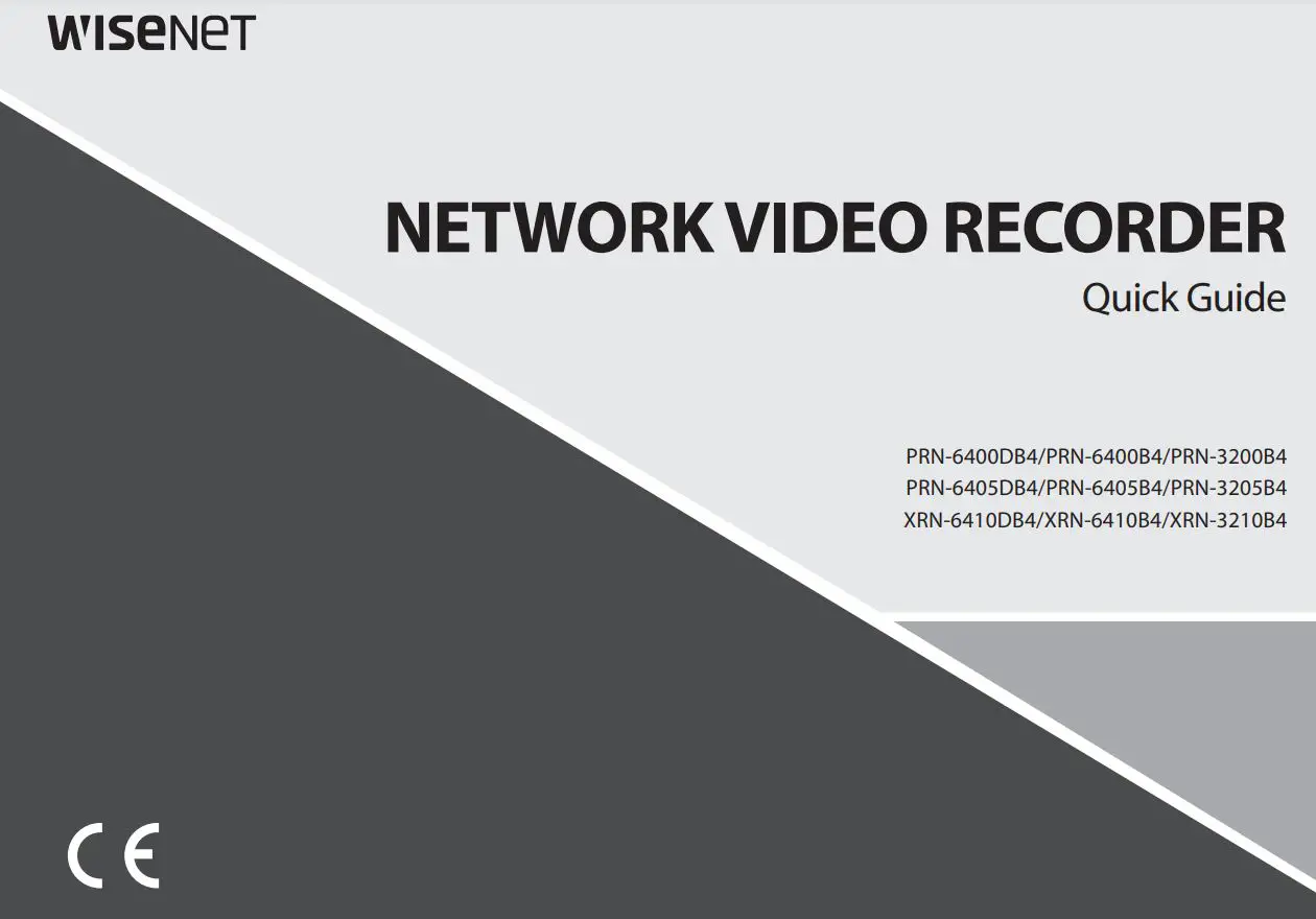 WISENET PRN-6400DB4 Network Video Recorder User Guide