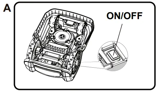 VICTA RM100 Robot Mower - switch location
