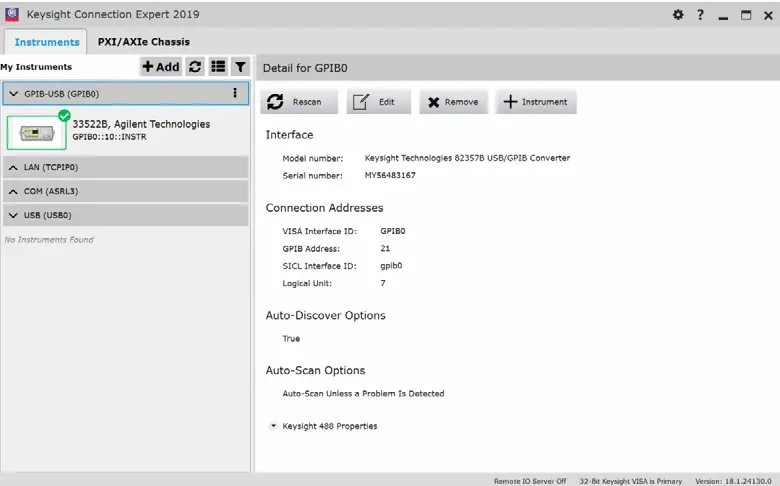 KEYSIGHT 82357B USB GPIB Interface - Configuring the 82357B