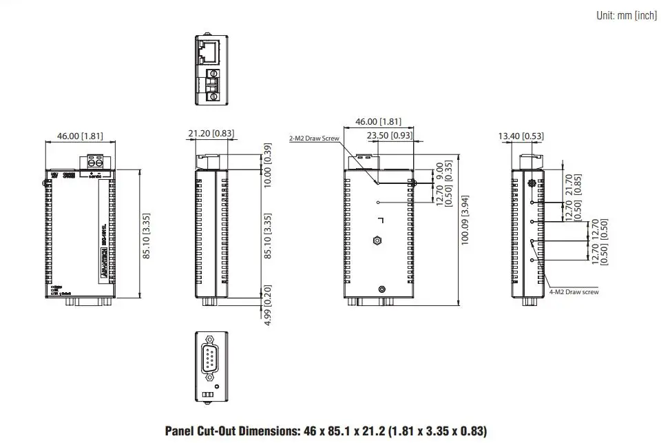 ADVANTECH EKI-1511 L I EKI-1511 X - Dimensions