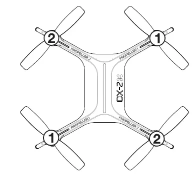 SHARPER IMAGE Rechargeable 2.4GHz DX-2 Stunt Drone FIG-9