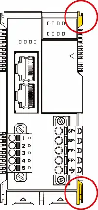 FIG 1 Installing a 45M Module on a DIN Rail