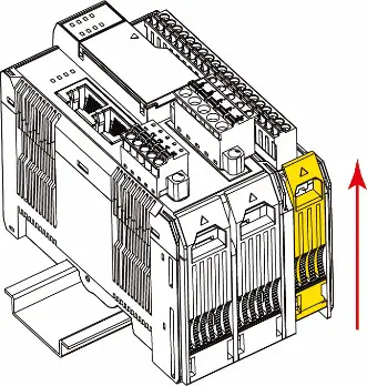 FIG 3 Removing a 45M Module from a DIN Rail