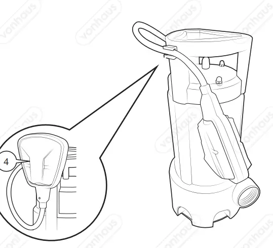 VonHaus-3500146 -1100W- Water- Drainage -Pump- with- 8m -Hose-fig-4