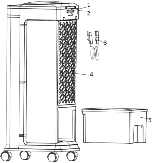 KLARSTEIN 10034654 WINDSPIEL Air Cooler Side view