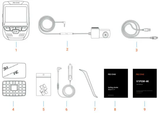 ReXING V1PGW-4K Dual Channel Car Dash Cam 2160p - figure 1