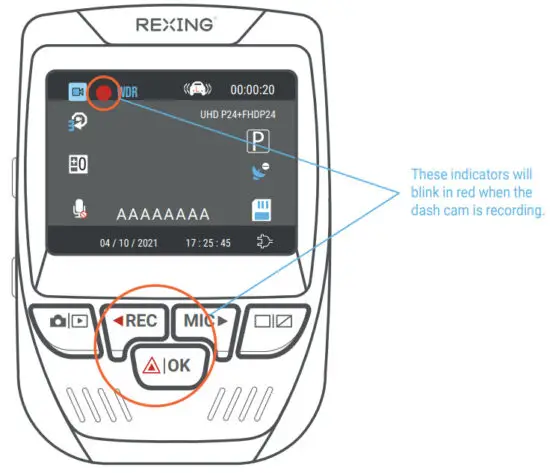 ReXING V1PGW-4K Dual Channel Car Dash Cam 2160p - figure 11