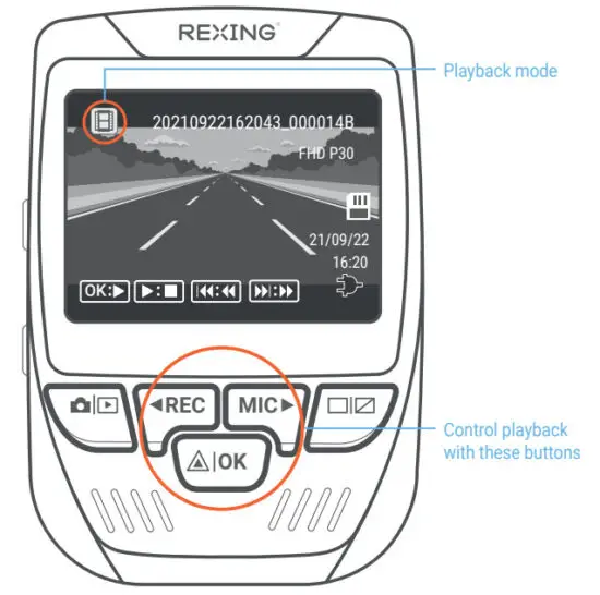 ReXING V1PGW-4K Dual Channel Car Dash Cam 2160p - figure 12