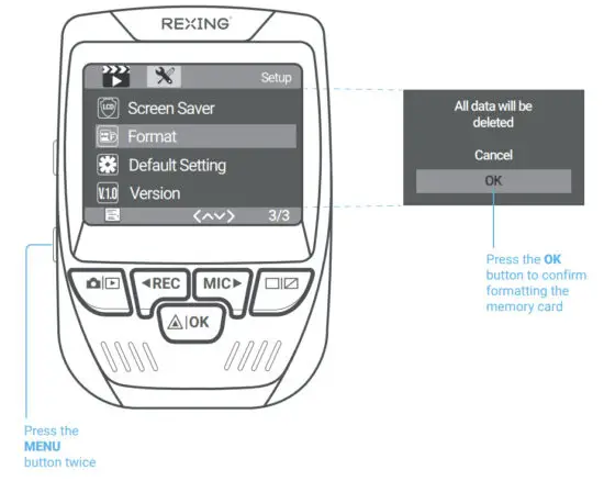 ReXING V1PGW-4K Dual Channel Car Dash Cam 2160p - figure 8