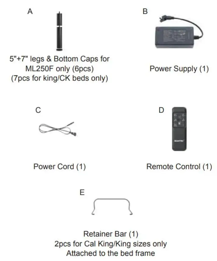 COSTWAY EP24950US Adjustable Bed Base - fig