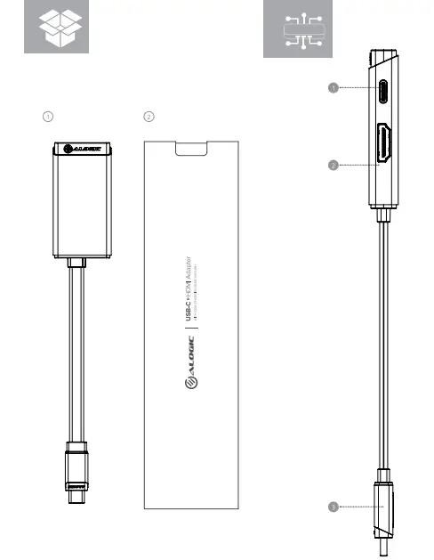 ALOGIC ULCHDPD-SGR USB C HDMI Adapter with 100W Charging Passthrough - fig